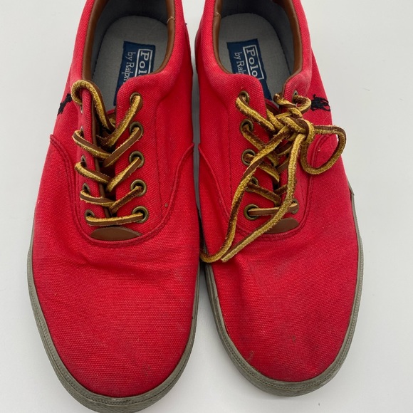 Polo Red Canvas Sneakers With Leather Laces - Picture 5 of 10